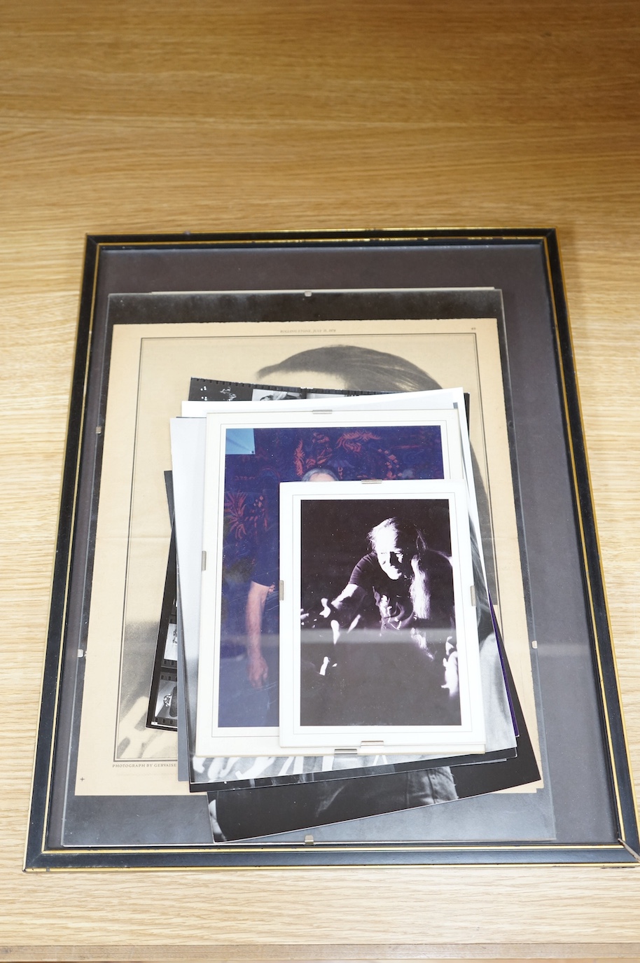 Gervaise Soeurouge (1944-2022), a collection of photographs of Willie Nelson, with a printed page from Rolling Stones magazine dated July 13, 1978, showing the final photograph used for publication, 24 x 19cm, together w